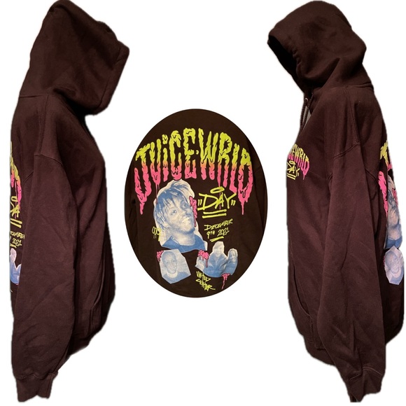 RARE Juice WRLD Day Slime Hoodie Rap 999 Club Dec 9 2021 Chicago United Center M - Picture 3 of 10
